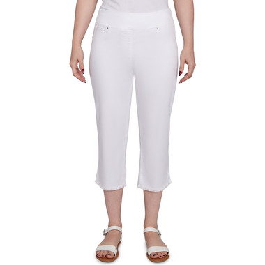 Women's Tencel™ Stretch Denim Fringe Hem Capri