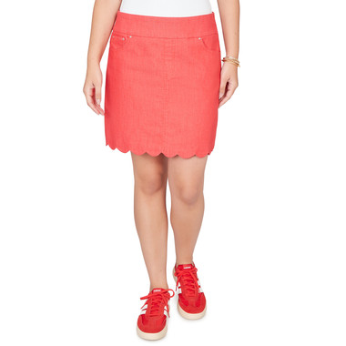 Women's Scalloped Edge Denim Skort