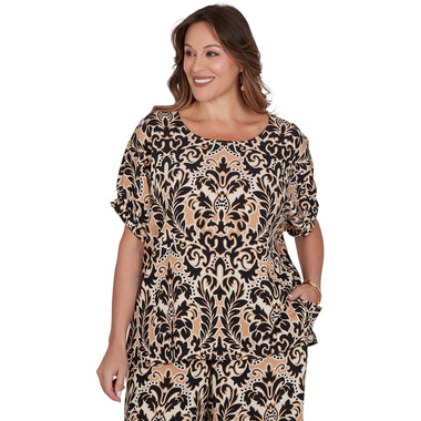 Plus Women's Damask Textured Tee