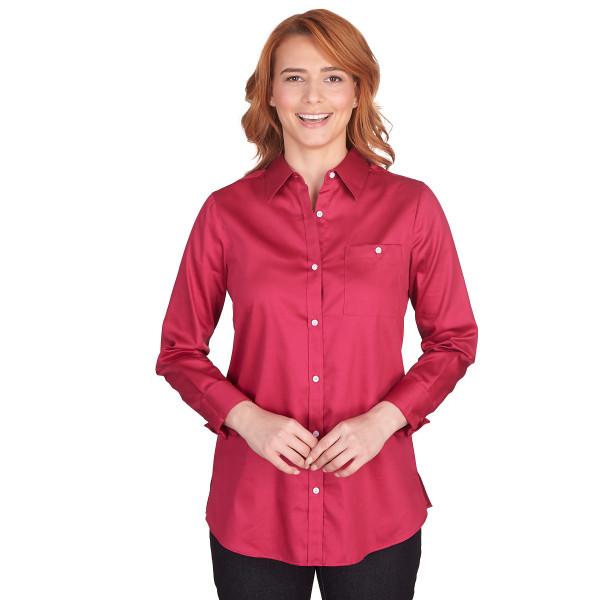 Women's Wrinkle Resistant Solid Button Front Blouse