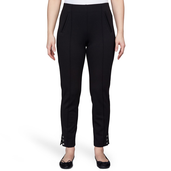 Women's Ponte Ankle Pant with Grommet Details