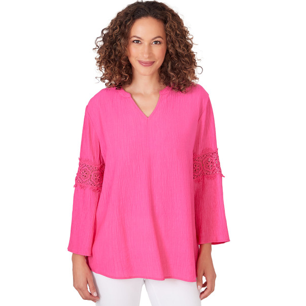 Women's Lace-Embellished Top