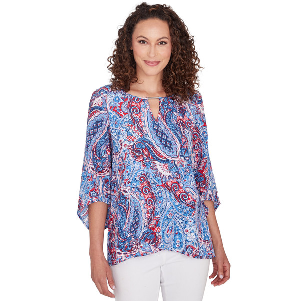 Women's Woven Paisley Gauze Top