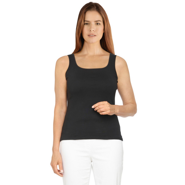 Plus Women's Classic Square Neck Rib Texture Tank