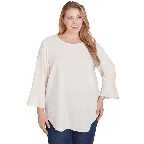 Plus Women's Solid Luxe Textured Top