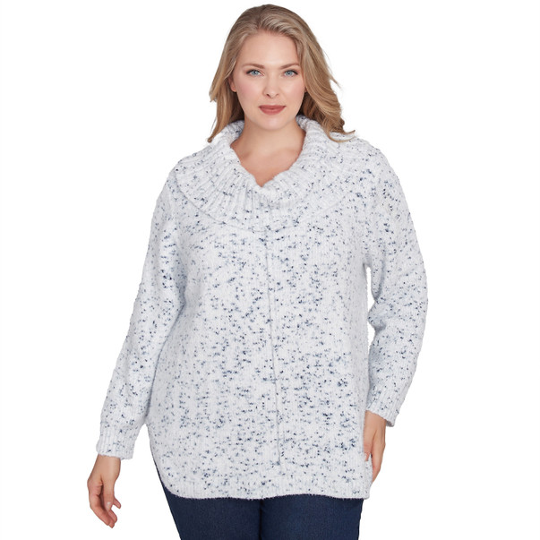 Plus Women's Speckled Chenille Eyelash Pullover Sweater