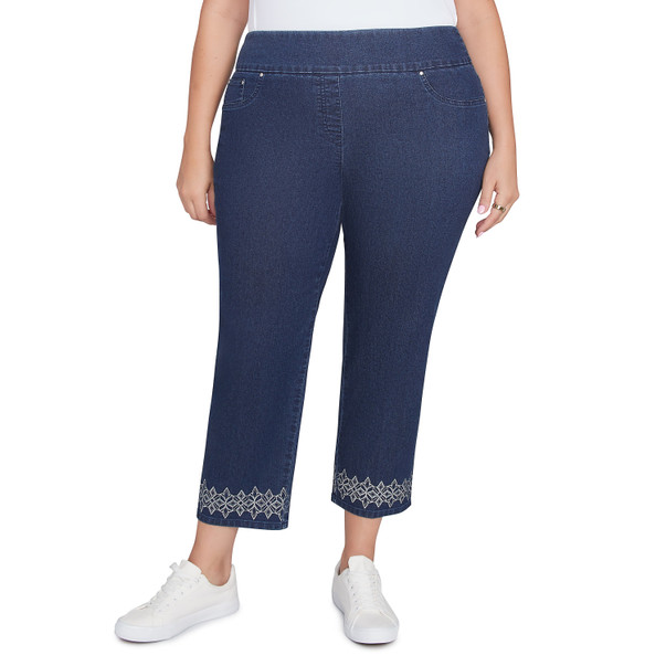 Plus Women's Pull On Extra Stretch Foiled Jeans