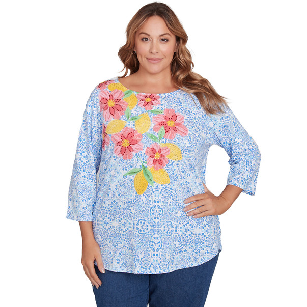 Plus Women's Medallion Bold Floral Tee