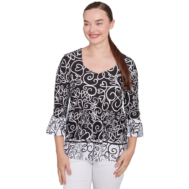 Women's Whirlwind Heart Puff Print Top