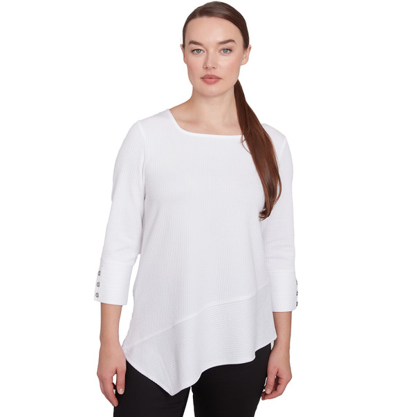 Petite Women's Cable Stripe Ottoman Top