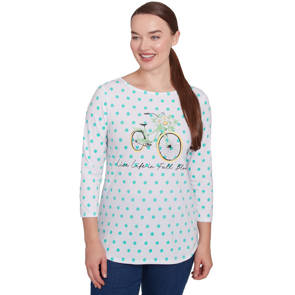 Women's Bicycle In Bloom Polka Dot Tee