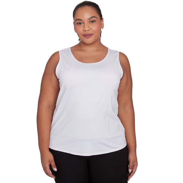 Plus Women's White Super Stretch Tank