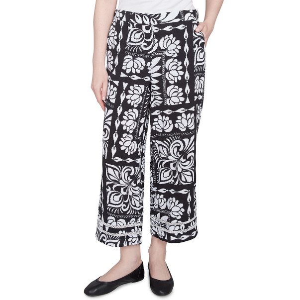 Women's Lotus Patchwork Crepe Capri