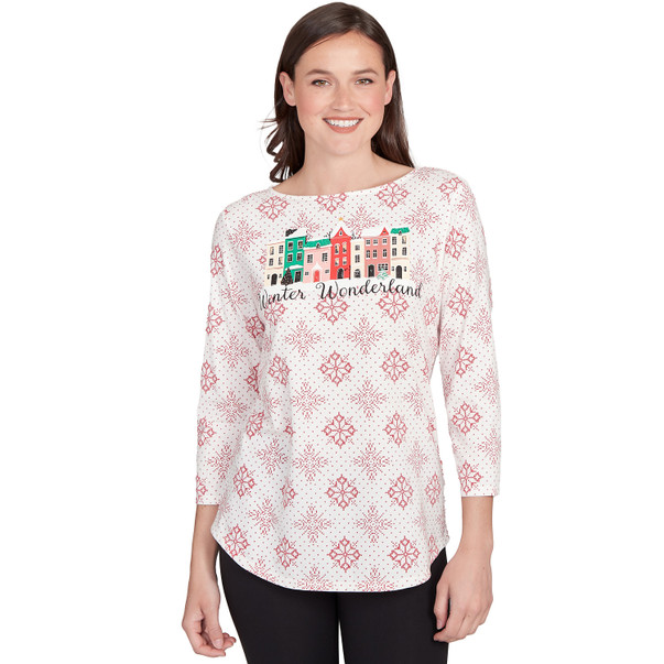 Women's Winter Wonderland Snowflake Knit Top