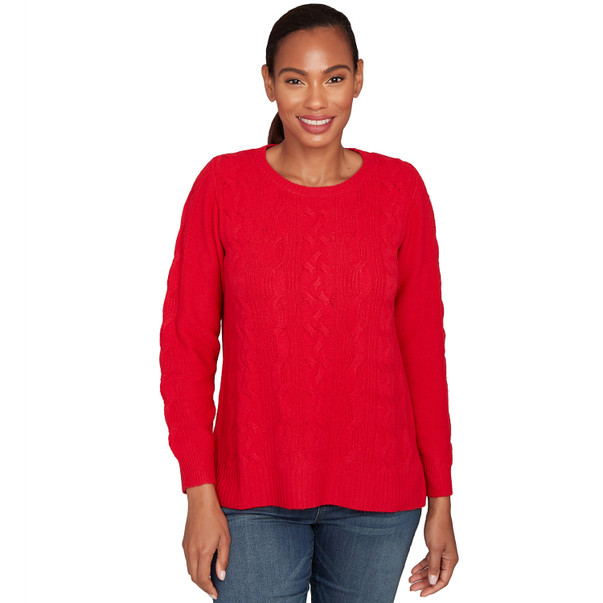 Petite Women's Mixed Cable Cozy Sweater