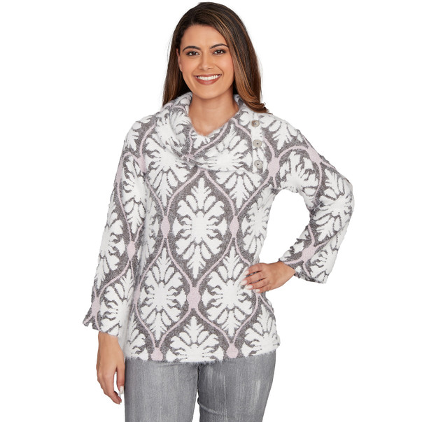 Women's Medallion Jacquard Sweater Knit Top