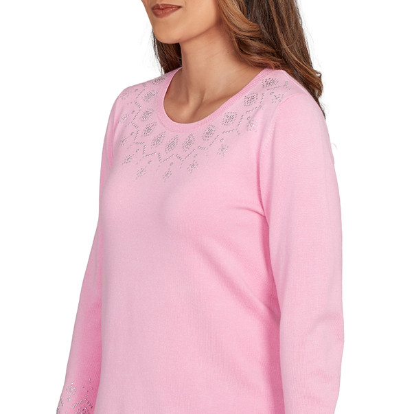 Petite Women's Fair Isle Embellished Sweater