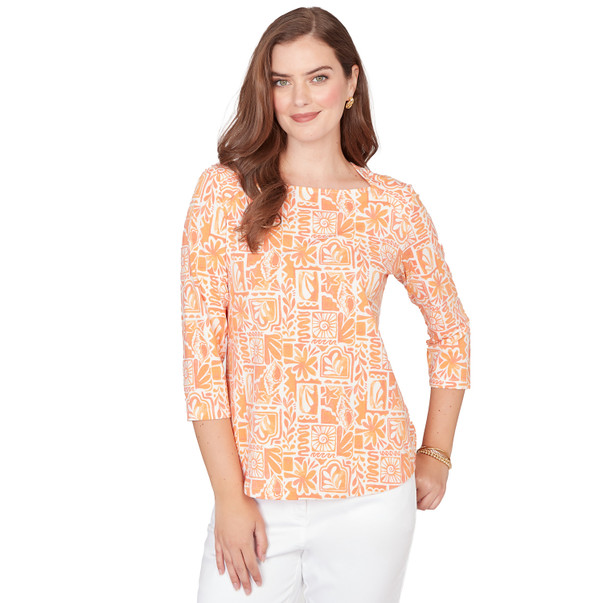 Women's Seashell Patchwork Knit Top
