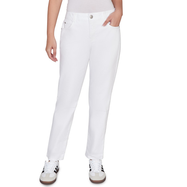 Petite Women's Premium Stretch Denim Slim Fit White Jeans
