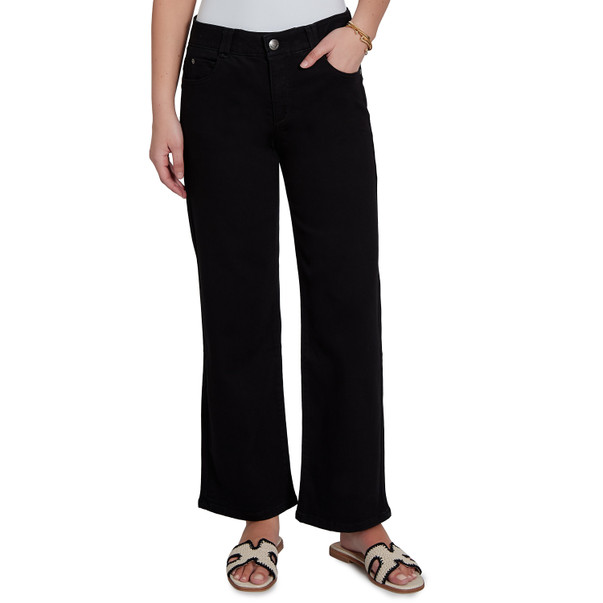 Women's Jet Black Stovepipe Wide Leg Jeans