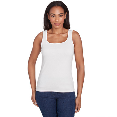 Ruby Rd Tank Tops Petite Women's Classic Square Neck Rib Texture Tank | Ruby Rd.