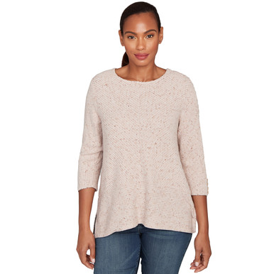 【未開封】theredthread S rib knit tops ribbon Women's Speckled Heather Rib Knit Top | Ruby Rd.