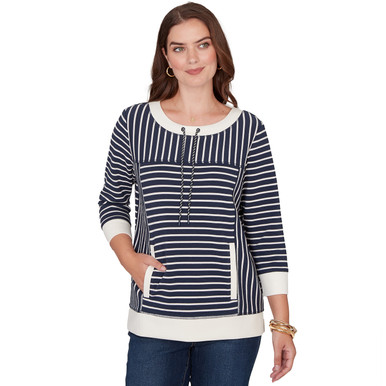 Women's Striped Popover Pocket Top | Ruby Rd.