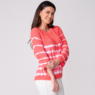 Women's Tie Dye Cotton Raglan Sweater | Ruby Rd.