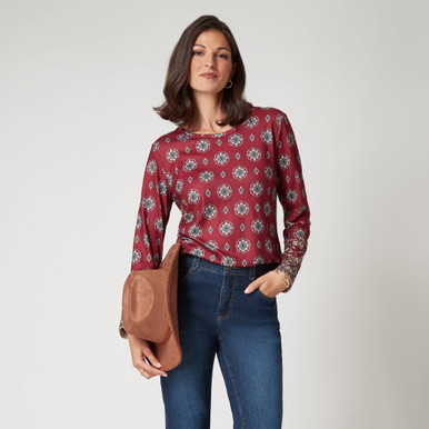 Women's Medallion Border Cozy Knit Top | Ruby Rd.