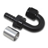 Russell Full Flow Crimp 180 Degree Hose End - Silver/Black