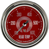 Classic Instruments V8 Red Steelie 2 5/8" Cylinder Head Temp. Gauge V8RS397SLC
