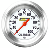 Racepak 2-1/8" Full Sweep Oil Pressure Gauge White w/ Flat Glass Lens RP181WAPF