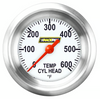 Racepak 2-1/8" Full Sweep Cylinder Head Temp Gauge White w/ Flat Glass Lens RP197WAPF (RP197WAPF)