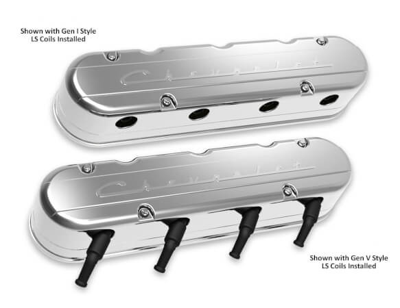 Holley LS 2Piece Chevrolet Script Logo Valve Covers 241176