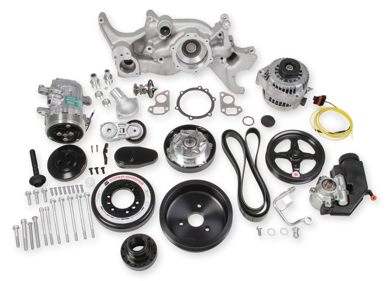 パーツ LSB Holley LS7 Mid-Mount Complete Accessory Drive Kit - Dry Sump 20-190