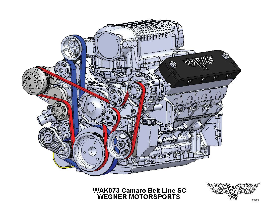 Wegner GM LS Accessory Drive Kit for Whipple 2.9L Front Feed