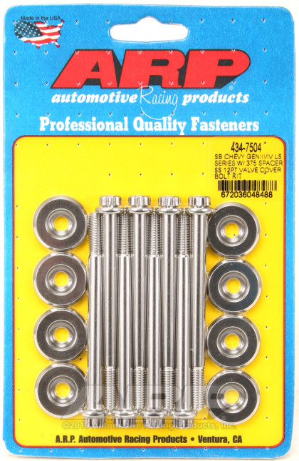 ARP GM LS Valve Cover Stainless 12Point Bolts w/ .385" Spacer 4347504
