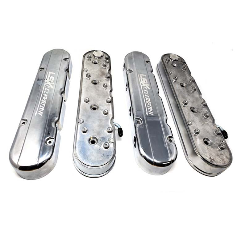 LSXceleration LS 2Piece Polished Valve Covers with Machined Logo 159184
