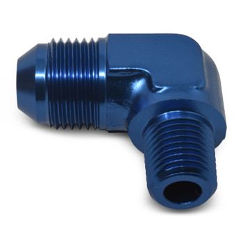 Russell -6 AN to 1/4" NPT 90 Degree Adapter Fitting - Blue 660820