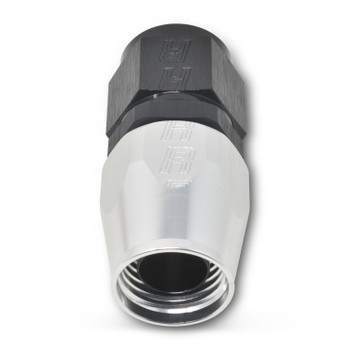 Russell Full Flow Straight Hose End - Silver/Black