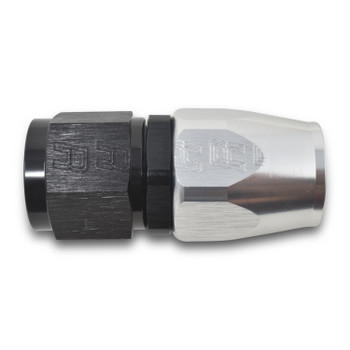 Russell Full Flow Straight Hose End - Silver/Black