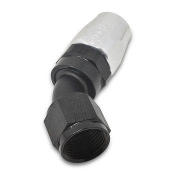 Russell 45 Degree Hose End - Silver/Black 