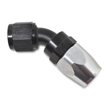 Russell 45 Degree Hose End - Silver/Black