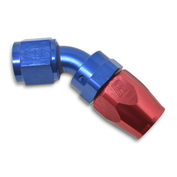 Russell Full Flow 45 Degree Hose End - Red/Blue