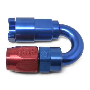Russell EFI 3/8" To -6 AN Hose End Push-On Fitting 180 Degree - Red/Blue Russell EFI 3/8" To -6 AN Hose End Push-On Fitting 180 Degree - Red/Blue