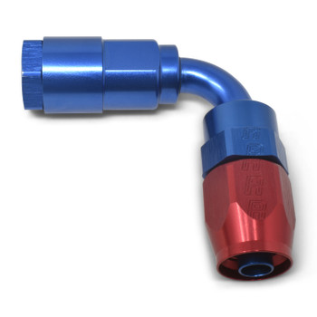 Russell EFI 5/16" To -6 AN Hose End Push-On Fitting Red/Blue - 90 Degree