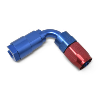 Russell EFI 5/16" To -6 AN Hose End Push-On Fitting Red/Blue - 90 Degree
