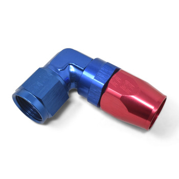 Russell 90 Degree Swivel AN Hose End Forged Aluminum - Red/Blue