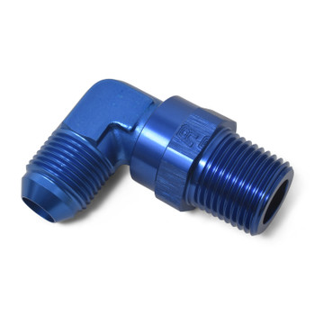 Russell AN Male to NPT Male 90 Degree Swivel Reducer Fitting - Blue