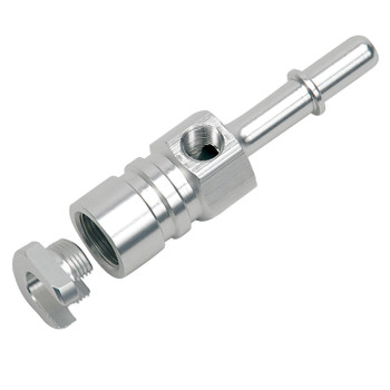 Russell 3/8" SAE Male to 3/8" SAE Female Quick-Disconnect 1/8" NPT Side Port EFI Adapter Fitting (640730)